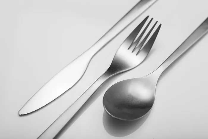 Framed Print : Minimal Designed Cutlery Print on White Background Framed Print : Minimal Designed Cutlery Print on White Background
