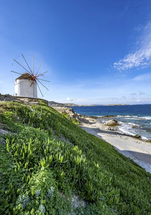 Framed Print : Cycladic Windmill Print, Mykonos Coast, Greece Framed Print : Cycladic Windmill Print, Mykonos Coast, Greece