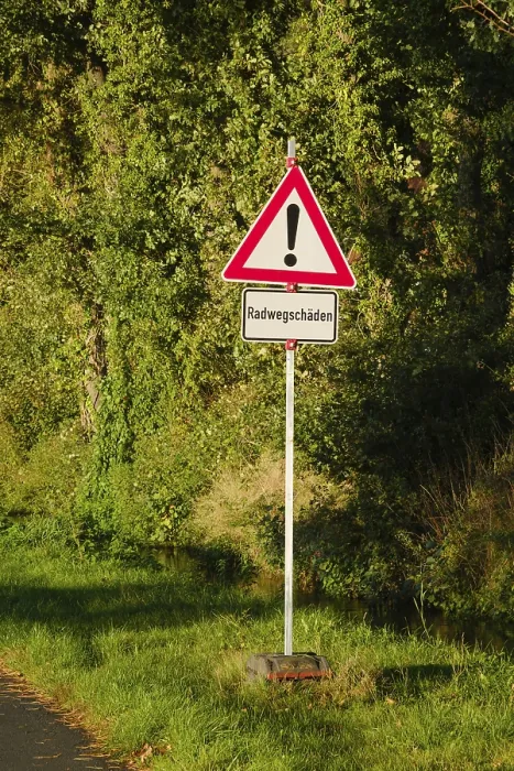 Framed Print : Cycle Path Damage Print, Emsland, Germany