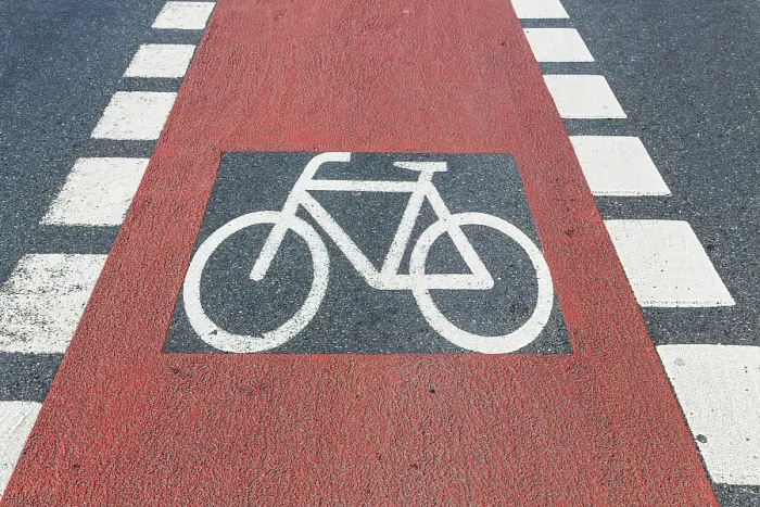 Framed Print : Cycle Path Marking Print - Pavement Framed Print : Cycle Path Marking Print - Pavement