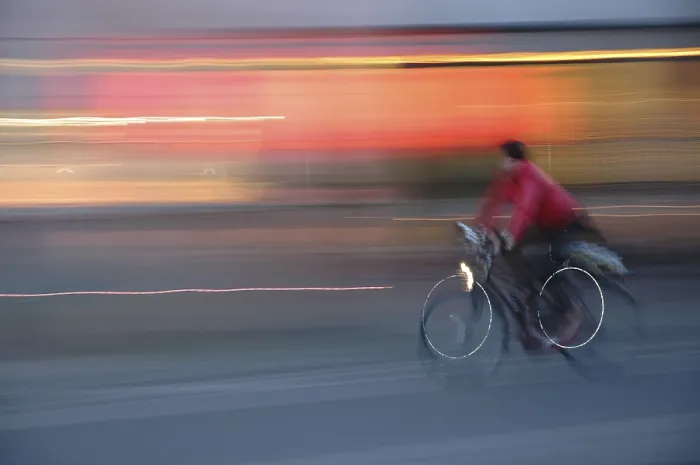 Framed Print : Cyclist Print in Motion Framed Print : Cyclist Print in Motion
