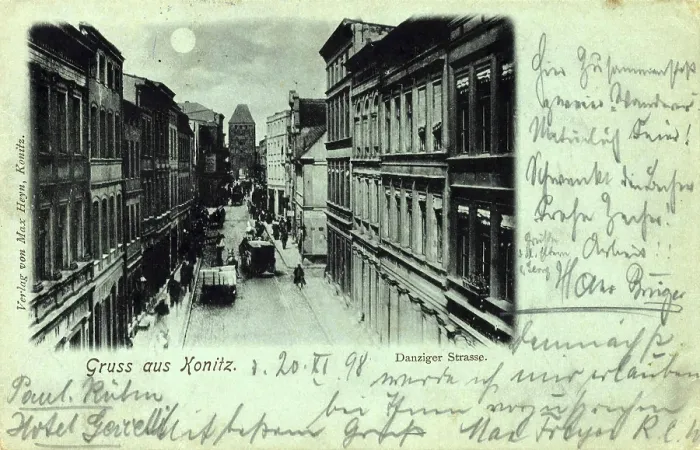Framed Print : Authentic Print of Danziger Straße in Konitz, circa 1910 Framed Print : Authentic Print of Danziger Straße in Konitz, circa 1910