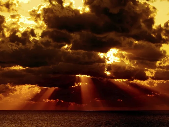Framed Print : Dark Clouds Print with Sun Rays Over the Sea Framed Print : Dark Clouds Print with Sun Rays Over the Sea