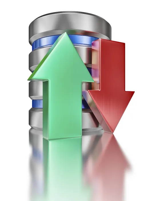 Framed Print : Database Upload Download Concept Print - Data Storage Icon Framed Print : Database Upload Download Concept Print - Data Storage Icon