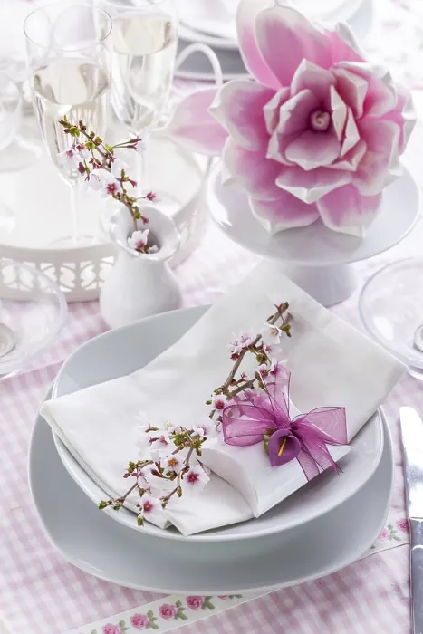 Framed Print : Decorated Table in White Print Framed Print : Decorated Table in White Print