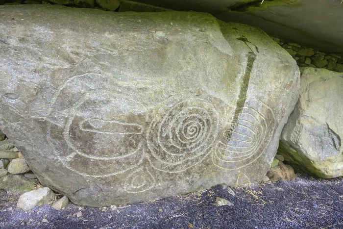 Framed Print : Decorated Wall Stone at Knowth, Ireland Print Framed Print : Decorated Wall Stone at Knowth, Ireland Print