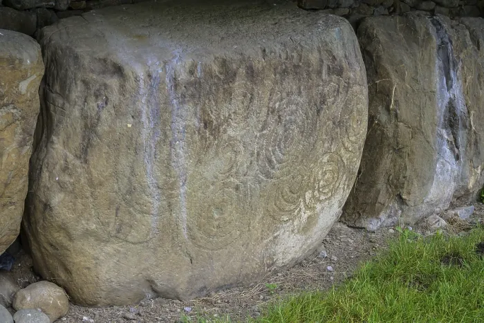 Framed Print : Decorated Wall Stone at Knowth, Ireland Print Framed Print : Decorated Wall Stone at Knowth, Ireland Print