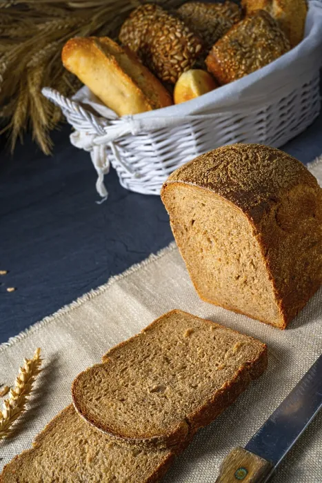 Framed Print : Delicious Rye Bread Print on Table Framed Print : Delicious Rye Bread Print on Table
