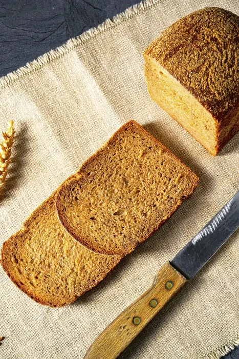 Framed Print : Delicious Rye Bread Print on Table Framed Print : Delicious Rye Bread Print on Table