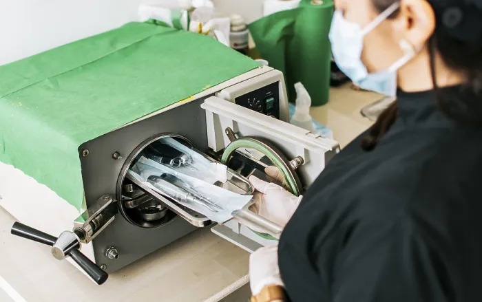 Framed Print : Dentist Sterilizing Tools Print Framed Print : Dentist Sterilizing Tools Print