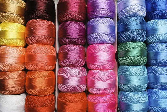 Framed Print : Different Color Threads on Rows in a Store Print Framed Print : Different Color Threads on Rows in a Store Print