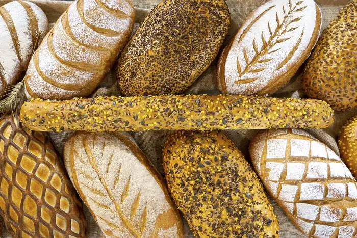 Framed Print : Different Kinds of Breads Seen from Above Print Framed Print : Different Kinds of Breads Seen from Above Print
