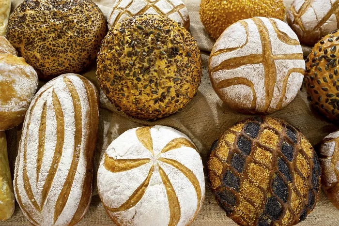 Framed Print : Different Kinds of Breads Print from Above Framed Print : Different Kinds of Breads Print from Above