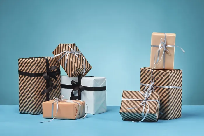 Framed Print : Holiday Gift Boxes - Print