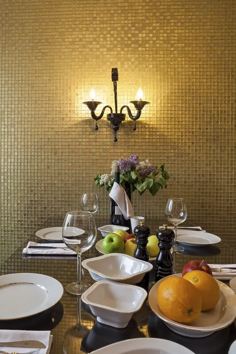 Framed Print : Dining Table Covered with Cutlery Print