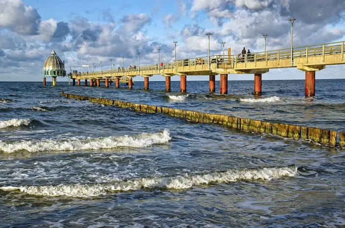 Framed Print : Diving Gondola Print at Zingst Pier, Germany Framed Print : Diving Gondola Print at Zingst Pier, Germany