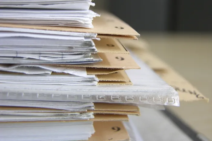 Framed Print : Documents in a Binder with Register Sheets Print Framed Print : Documents in a Binder with Register Sheets Print