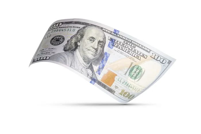 Framed Print : One Hundred Dollar Bill Print - Isolated on White Background Framed Print : One Hundred Dollar Bill Print - Isolated on White Background