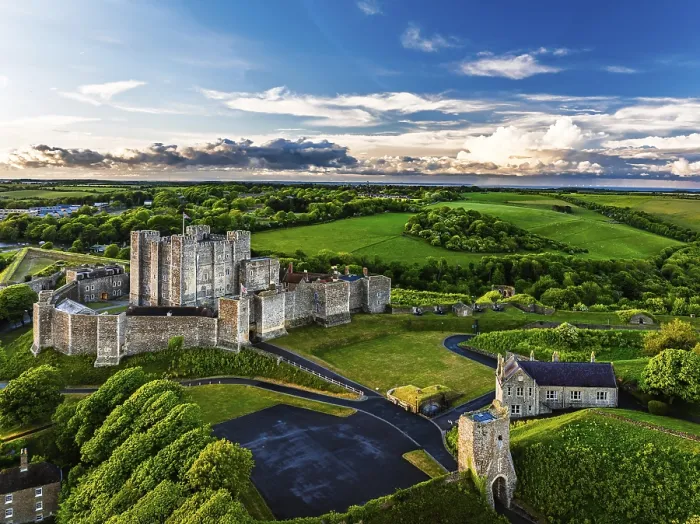 Framed Print : Dover Castle Print from a Drone, Kent, England Framed Print : Dover Castle Print from a Drone, Kent, England