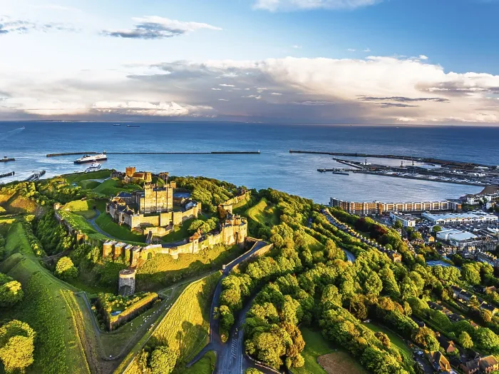 Framed Print : Dover Castle Print from a Drone, Kent, England Framed Print : Dover Castle Print from a Drone, Kent, England
