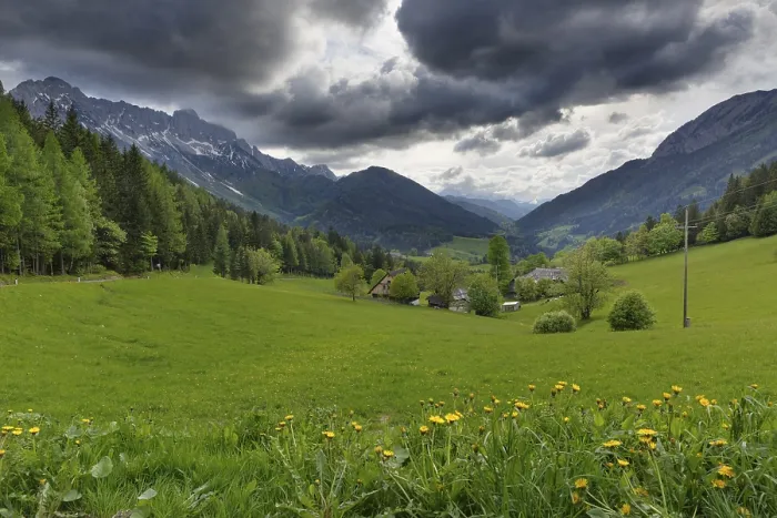 Framed Print : Dramatic Clouds over Alpine Landscape Print, Karawanks, Austria Framed Print : Dramatic Clouds over Alpine Landscape Print, Karawanks, Austria