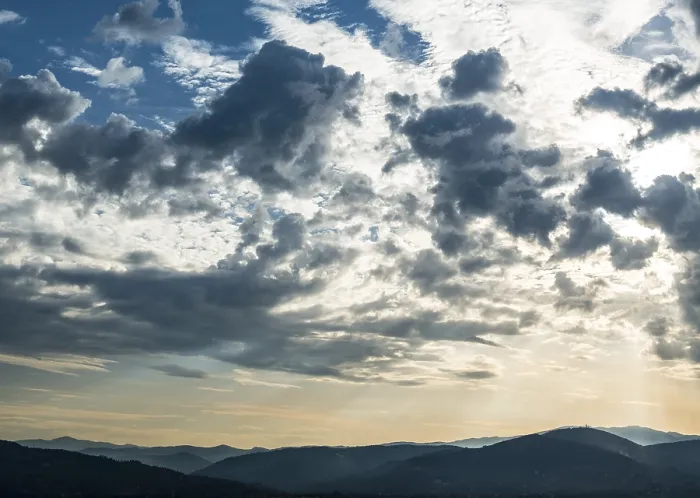 Framed Print : Dramatic clouds and hills twilight print, Tuscany Italy Framed Print : Dramatic clouds and hills twilight print, Tuscany Italy
