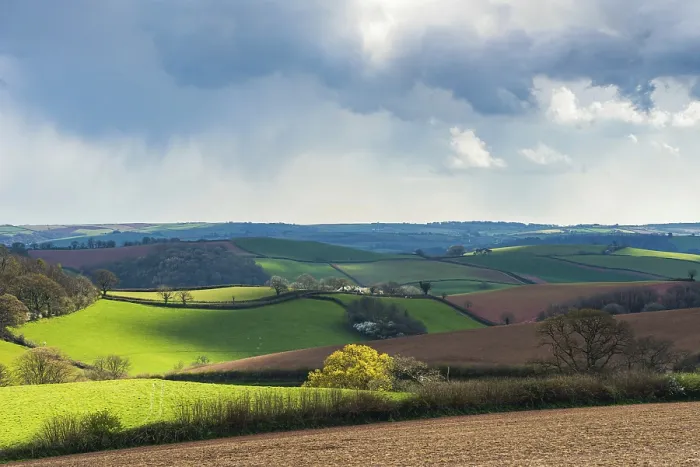 Framed Print : Dramatic Clouds over Berry Pomeroy Print, Devon, England Framed Print : Dramatic Clouds over Berry Pomeroy Print, Devon, England