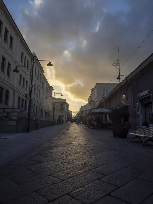 Framed Print : Dramatic Clouds Print, Olbia Street Scene Framed Print : Dramatic Clouds Print, Olbia Street Scene