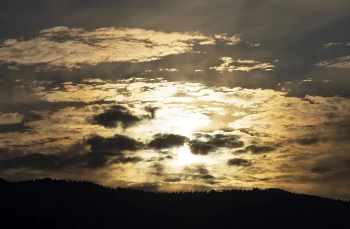 Framed Print : Dramatic Cloudscape at Sunrise Print, Salzkammergut, Austria