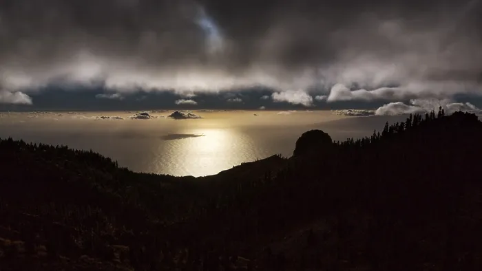 Framed Print : Dramatic Cloudy Sky Print over Tenerife Sea Framed Print : Dramatic Cloudy Sky Print over Tenerife Sea