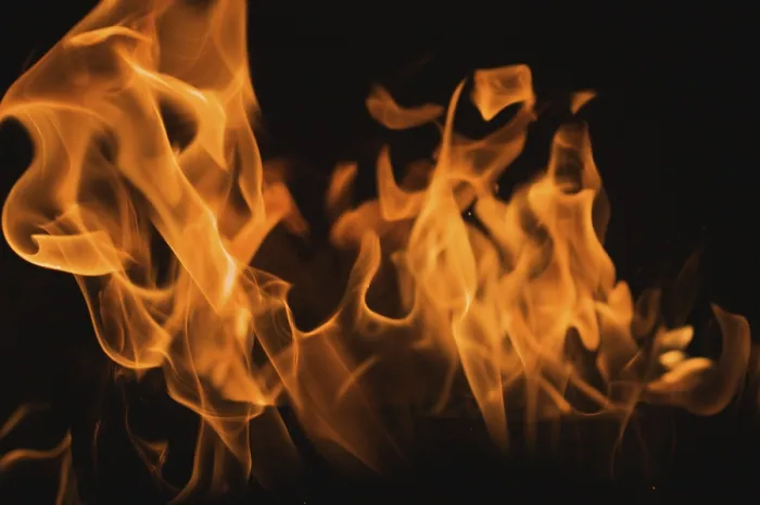 Framed Print : Dramatic Flames Print Against Dark Background Framed Print : Dramatic Flames Print Against Dark Background
