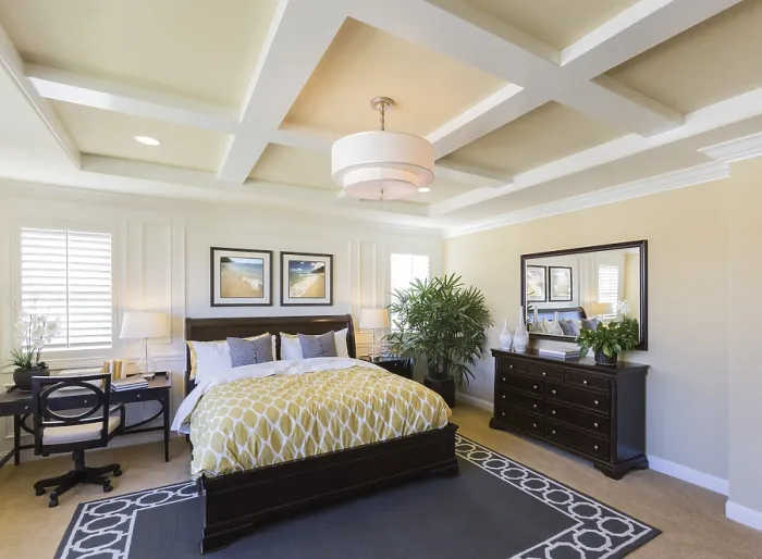 Framed Print : Dramatic Master Bedroom Interior Print Framed Print : Dramatic Master Bedroom Interior Print