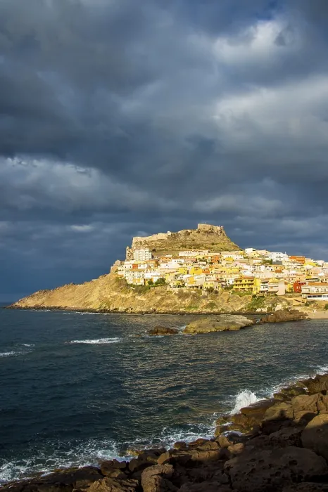 Framed Print : Dramatic light over Castelsardo, Sardinia Italy Print Framed Print : Dramatic light over Castelsardo, Sardinia Italy Print