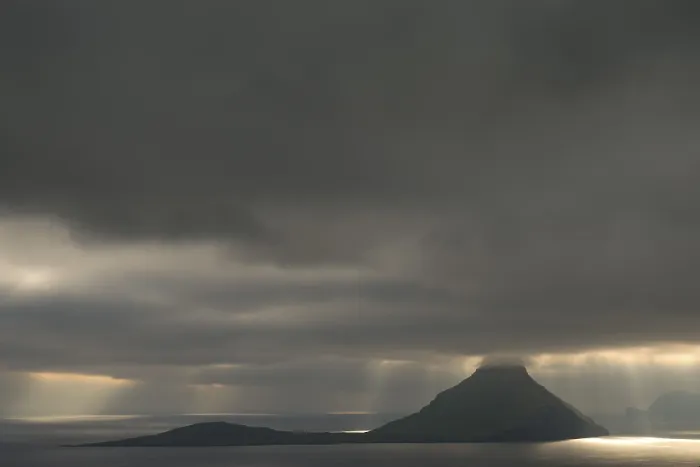 Framed Print : Dramatic Mood Lighting Print, Koltur Faroe Islands Framed Print : Dramatic Mood Lighting Print, Koltur Faroe Islands
