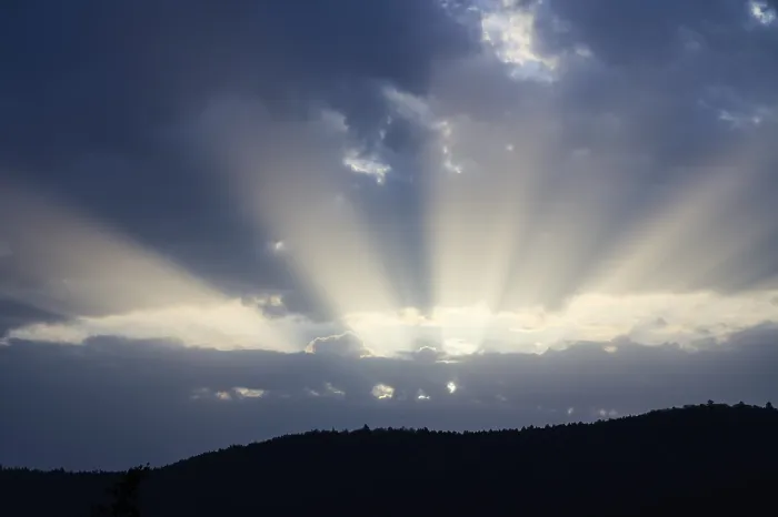 Framed Print : Dramatic Sky Print with Sunbeams, Spessart Germany Framed Print : Dramatic Sky Print with Sunbeams, Spessart Germany