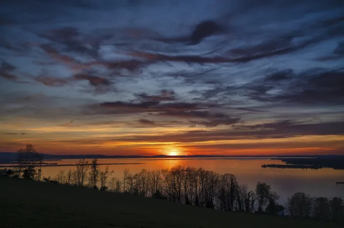 Framed Print : Dramatic Sunset on Lake Constance Print, Austria Framed Print : Dramatic Sunset on Lake Constance Print, Austria