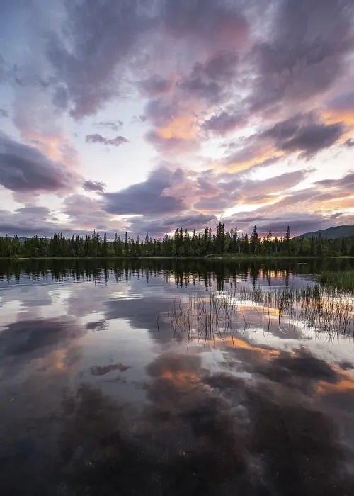 Framed Print : Dramatic Sunset Print, Namsskogan, Norway