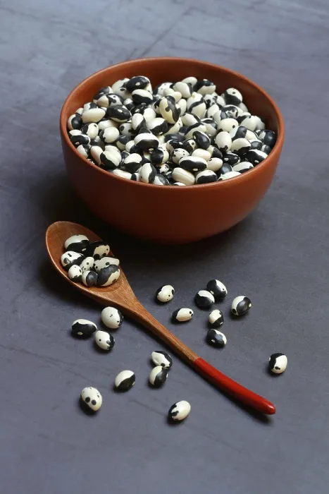 Framed Print : Dried Beans in Shell with Spoon Print, Yin Yang Style Framed Print : Dried Beans in Shell with Spoon Print, Yin Yang Style