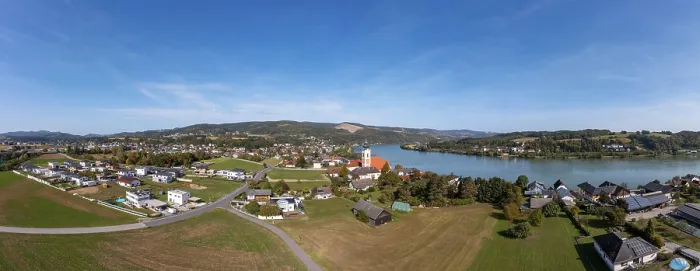 Framed Print : Drone Image Print of Gottsdorf, Danube, Lower Austria Framed Print : Drone Image Print of Gottsdorf, Danube, Lower Austria