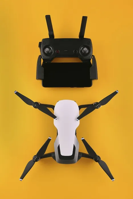 Framed Print : Remote Control Drone Print on Yellow Background Framed Print : Remote Control Drone Print on Yellow Background