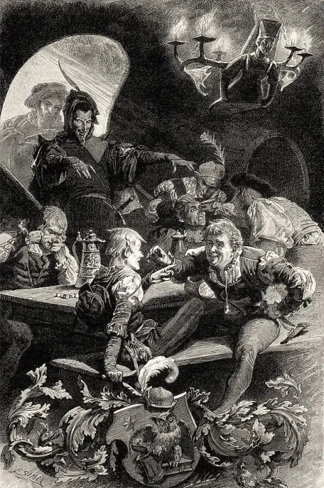 Framed Print : Print of Drunken Students in Auerbach's Cellar Framed Print : Print of Drunken Students in Auerbach's Cellar