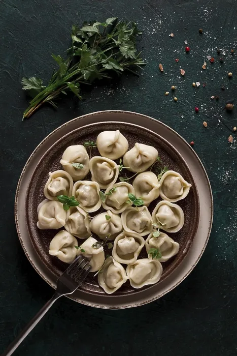 Framed Print : Dark Background Dumpling Print