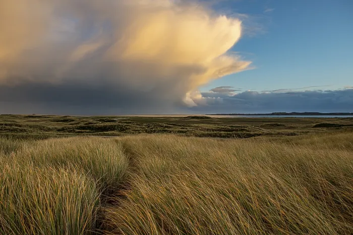 Framed Print : Dune Landscape with Thundercloud Print, Elbow, List, Sylt Island Framed Print : Dune Landscape with Thundercloud Print, Elbow, List, Sylt Island