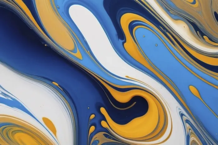 Framed Print : Dynamic Pattern Print with Blue and Yellow Fluid Curves Framed Print : Dynamic Pattern Print with Blue and Yellow Fluid Curves