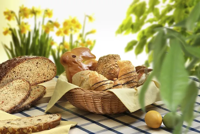 Framed Print : Easter Basket Print with Pastries and Flowers Framed Print : Easter Basket Print with Pastries and Flowers