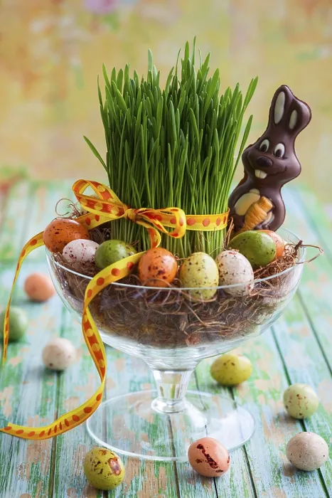 Framed Print : Easter Composition with Fresh Green Grass Print Framed Print : Easter Composition with Fresh Green Grass Print