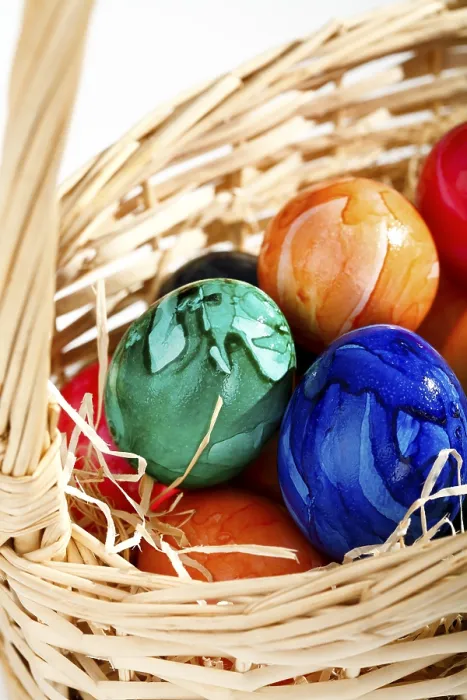 Framed Print : Easter Eggs in a Basket Print Framed Print : Easter Eggs in a Basket Print