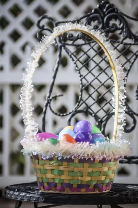 Framed Print : Colorful Easter Eggs in a Wicker Basket Print Framed Print : Colorful Easter Eggs in a Wicker Basket Print