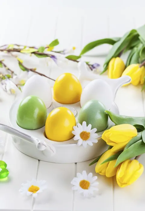 Framed Print : Easter Eggs with Spring Flowers Print Framed Print : Easter Eggs with Spring Flowers Print