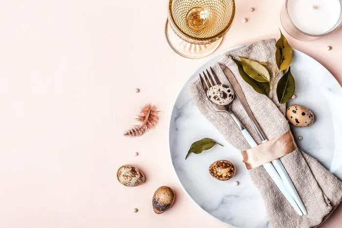 Framed Print : Easter Table Setting Print in Natural Style